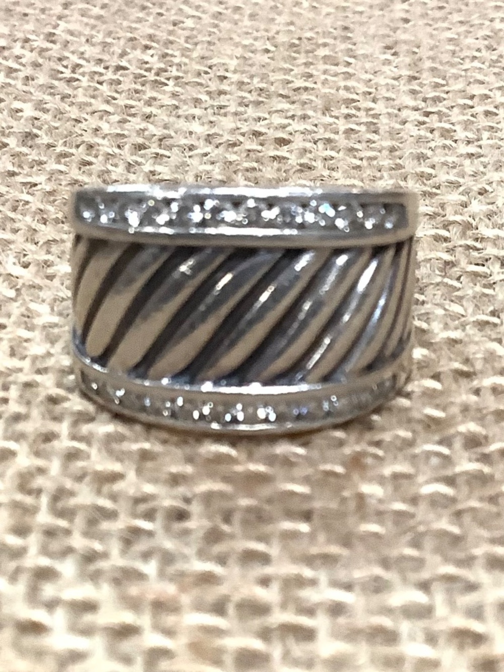 David Yurman Diamond Cable Band Ring Size: 6